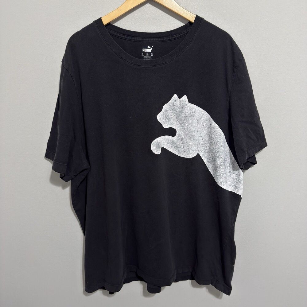 PUMA Big Cat Graphic T-Shirt Mens 4XL Black Cotton Short Sleeve Logo Tee